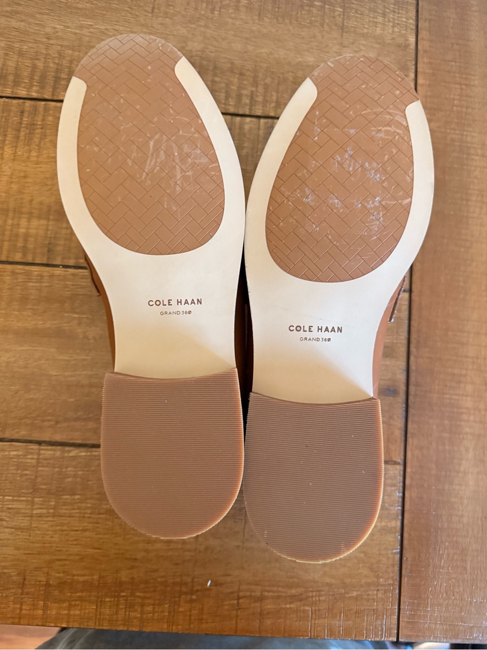 Cole Haan Women's Tan Leather Penny Loafers - Picture 9 of 10